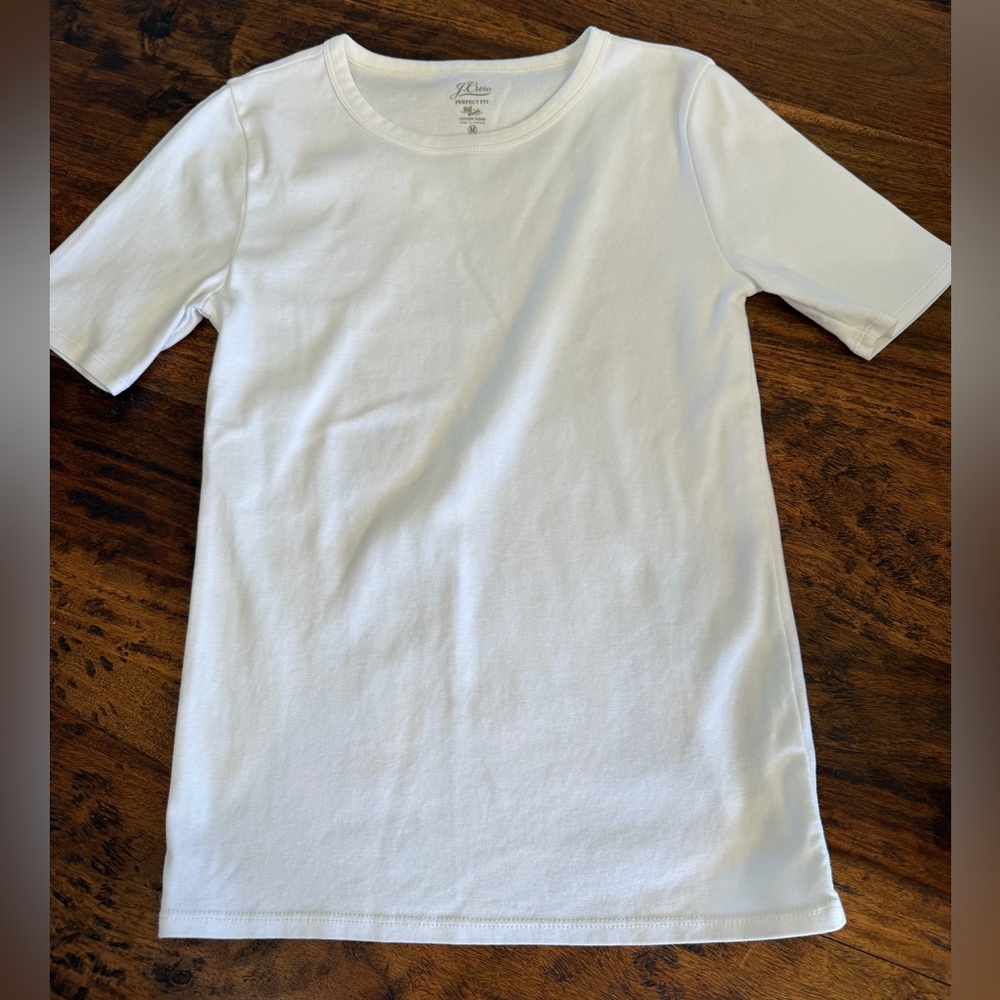 J.Crew Perfect Fit Short Sleeve Tee – White – Women’s Medium